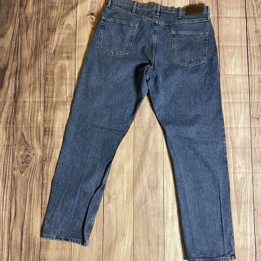 Magellan Outdoors 38x34 Blue Jeans Medium Wash Classic Heavy Denim Work Pants - Picture 3 of 11